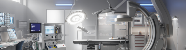 High-tech medical devices in an operating room